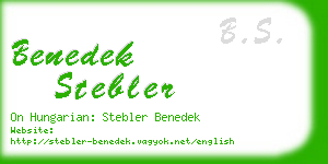 benedek stebler business card